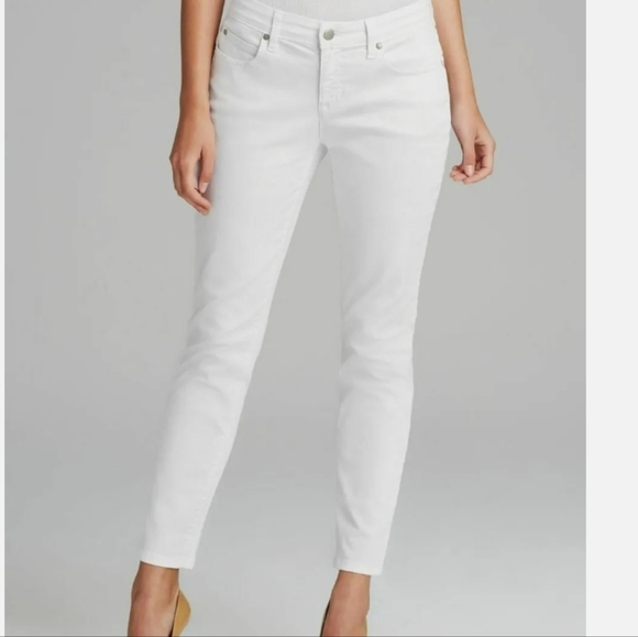 Eileen Fisher Women White Organic cotton Skinny Jeans plus size 14 - Picture 1 of 10